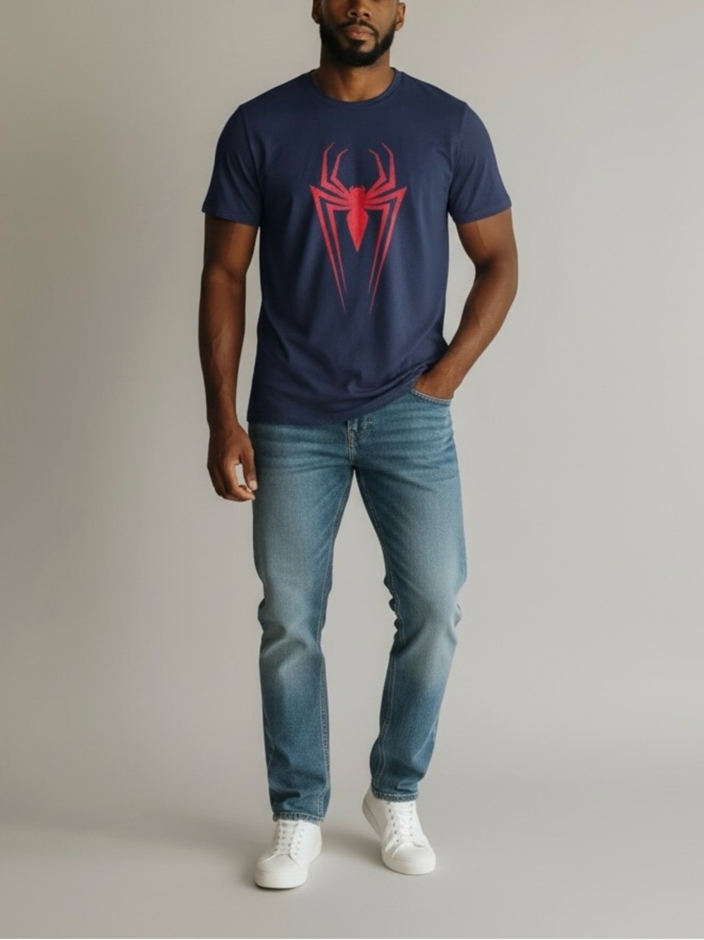 Marvel Spider-Man Blue Red Graphic Short Sleeve Crewneck T-Shirt Size XL Men’s